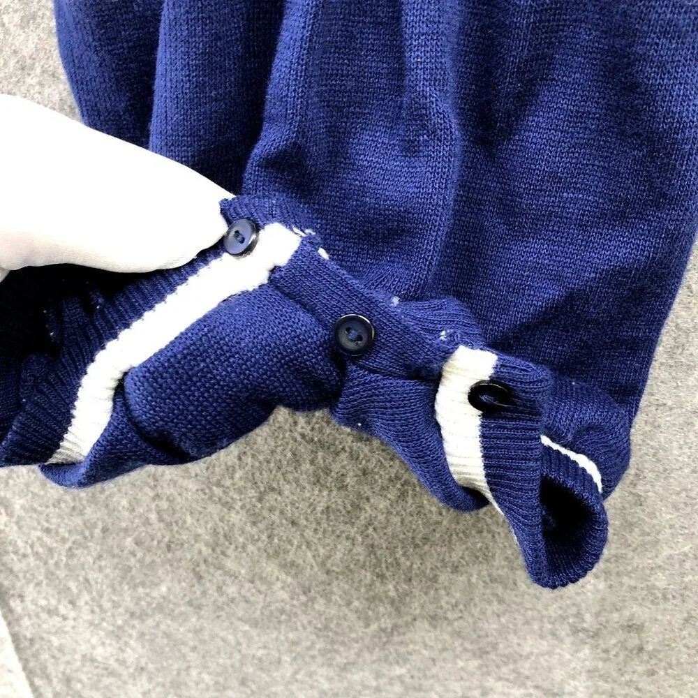 Vintage Friedknit Creations Knit Romper One Piece Baby 6-12M Sailor‎ Nautical